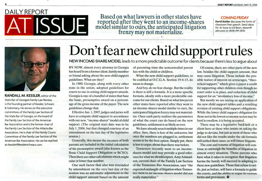 Don't Fear New Child Support Article